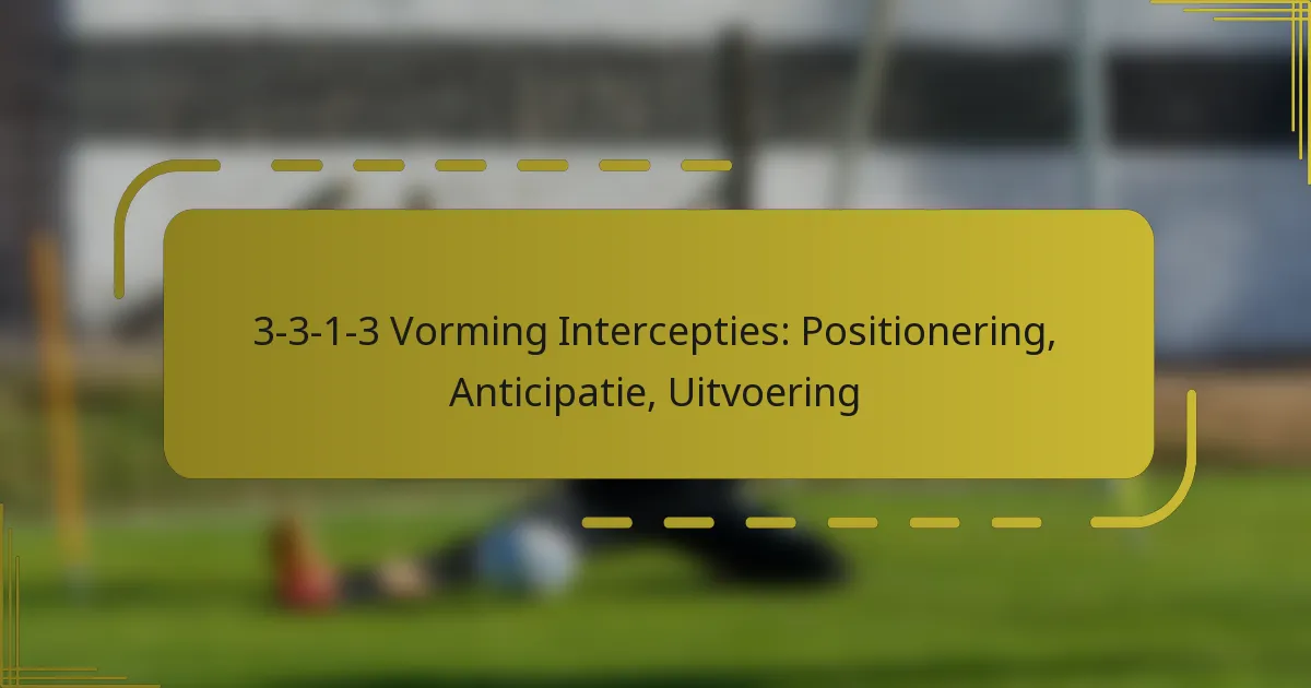 3-3-1-3 Vorming Intercepties: Positionering, Anticipatie, Uitvoering