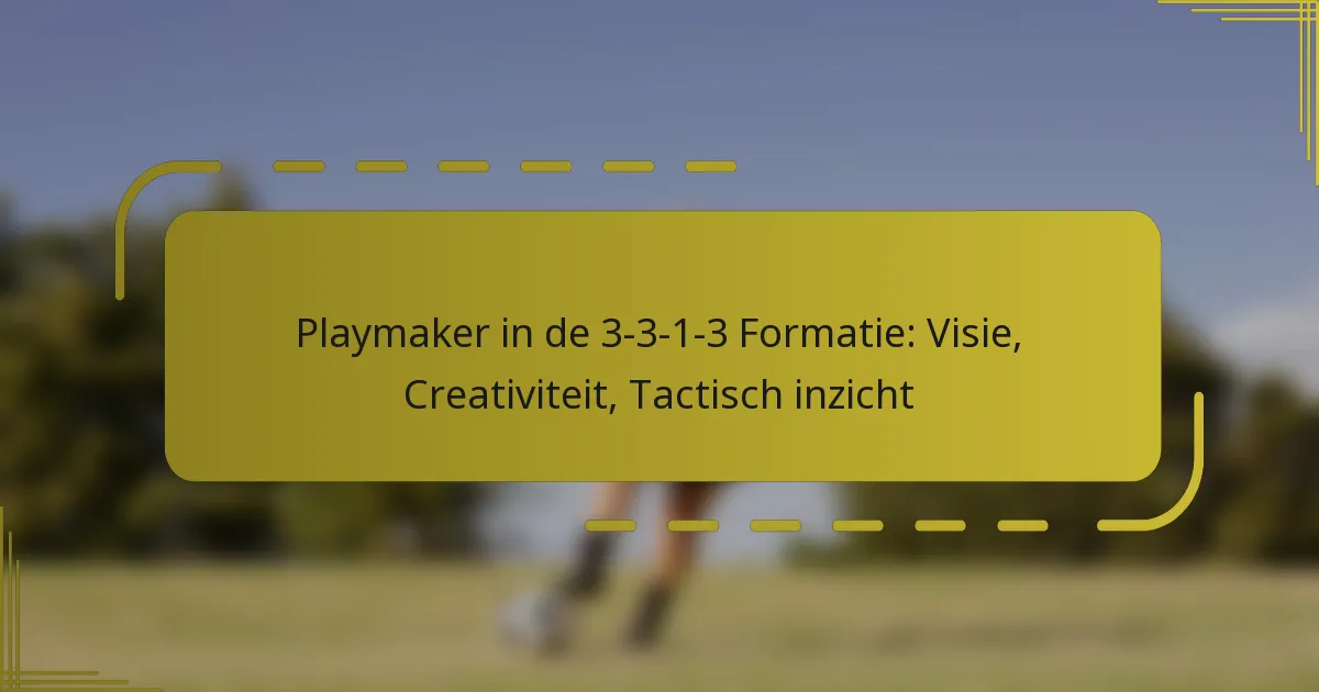 Playmaker in de 3-3-1-3 Formatie: Visie, Creativiteit, Tactisch inzicht