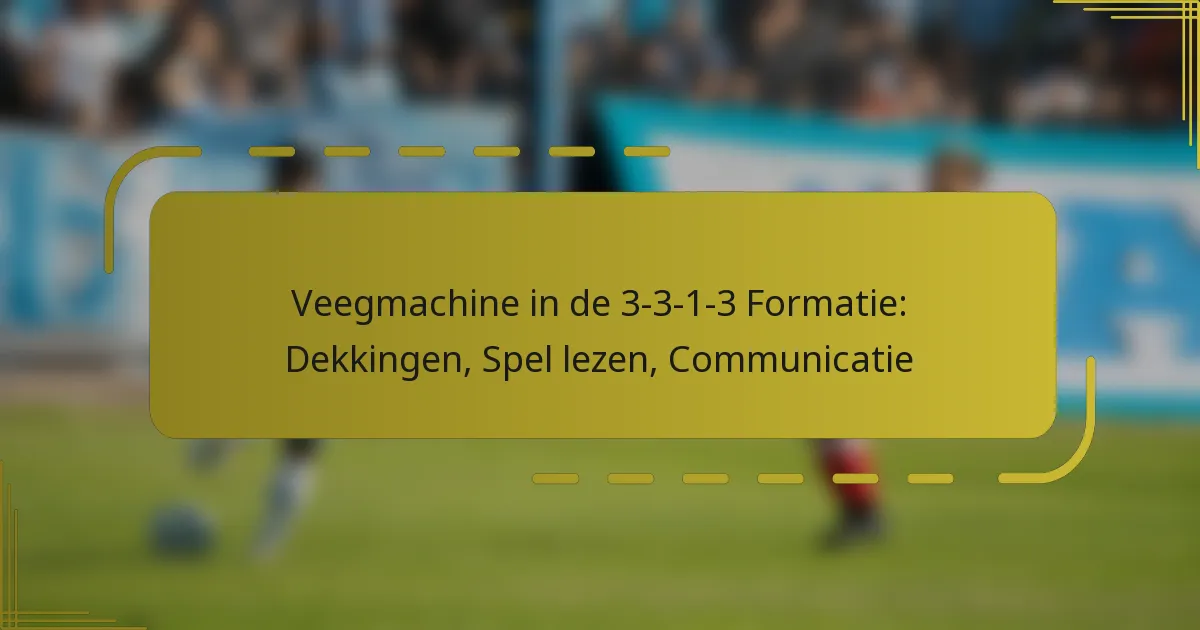 Veegmachine in de 3-3-1-3 Formatie: Dekkingen, Spel lezen, Communicatie