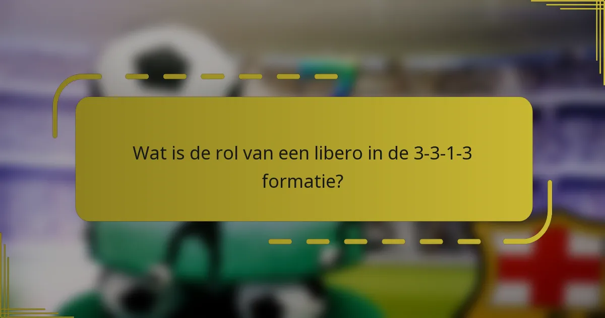 Wat is de rol van een libero in de 3-3-1-3 formatie?