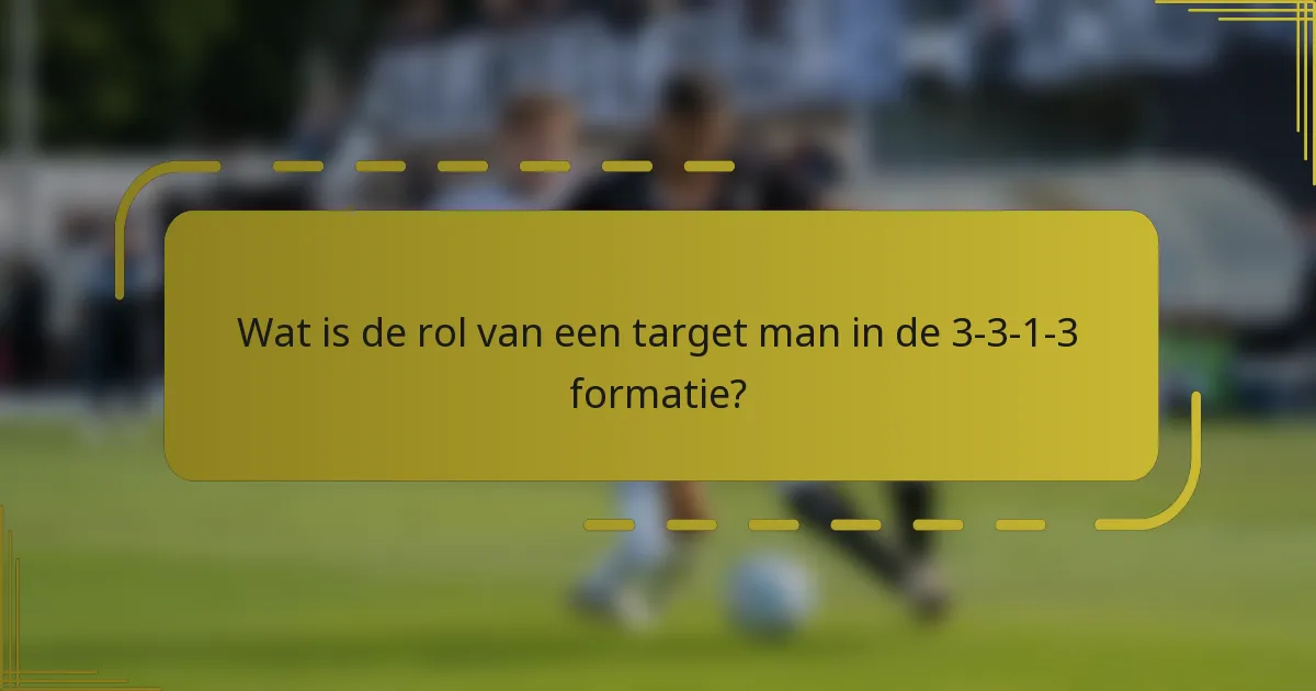 Wat is de rol van een target man in de 3-3-1-3 formatie?